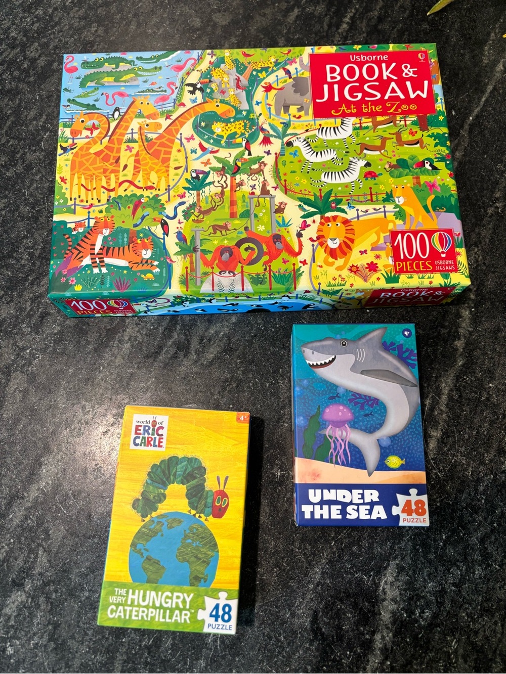 Usborne 100 piece zoo puzzle, Eric Carle & under the sea 48 piece kids puzzles